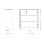 Cabinet Low Height - 3x2 Shelf with Shutter - Bav Beech - Image 3
