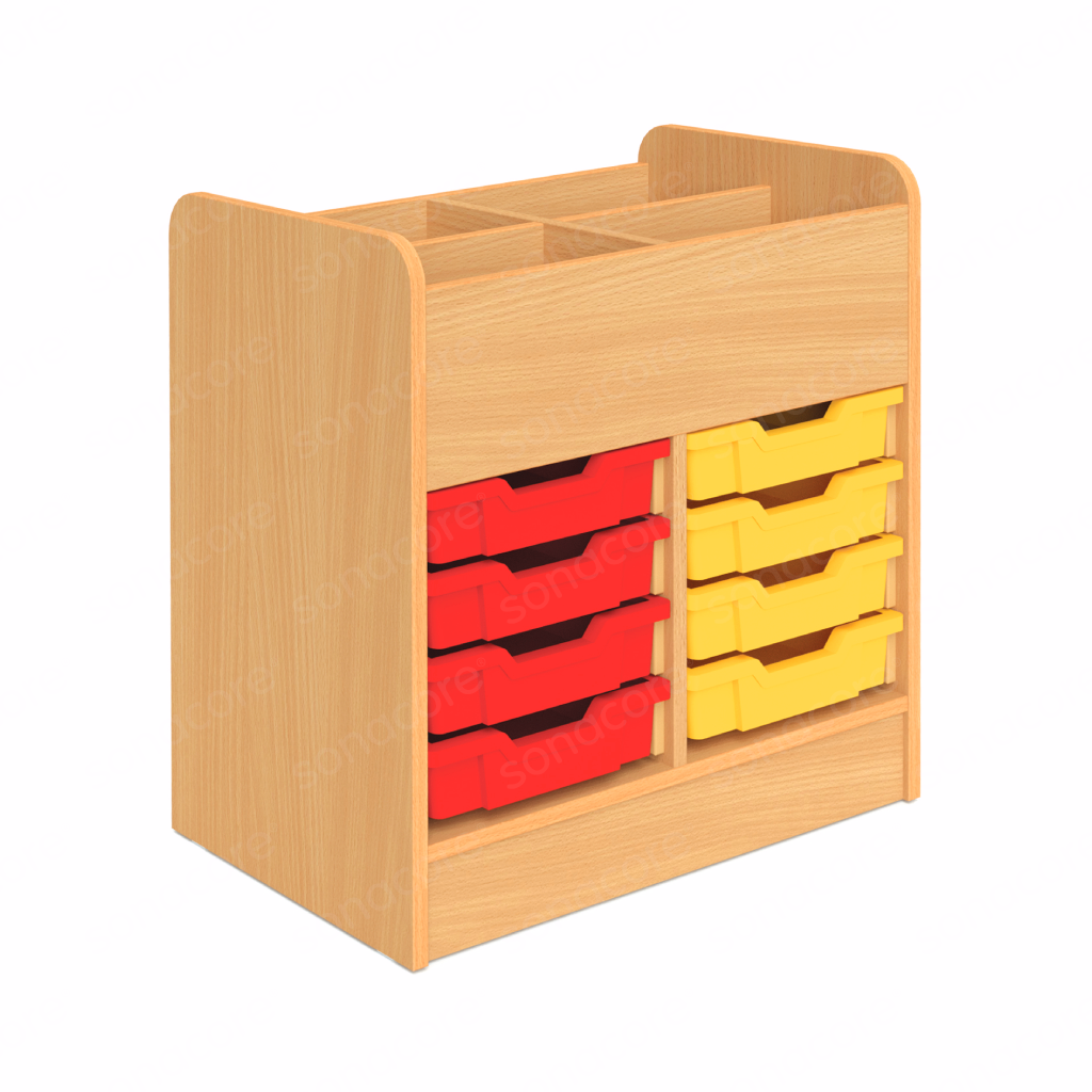 Tray Unit - 4x4 with Top Storage - with 16 F1 Gratnells Trays