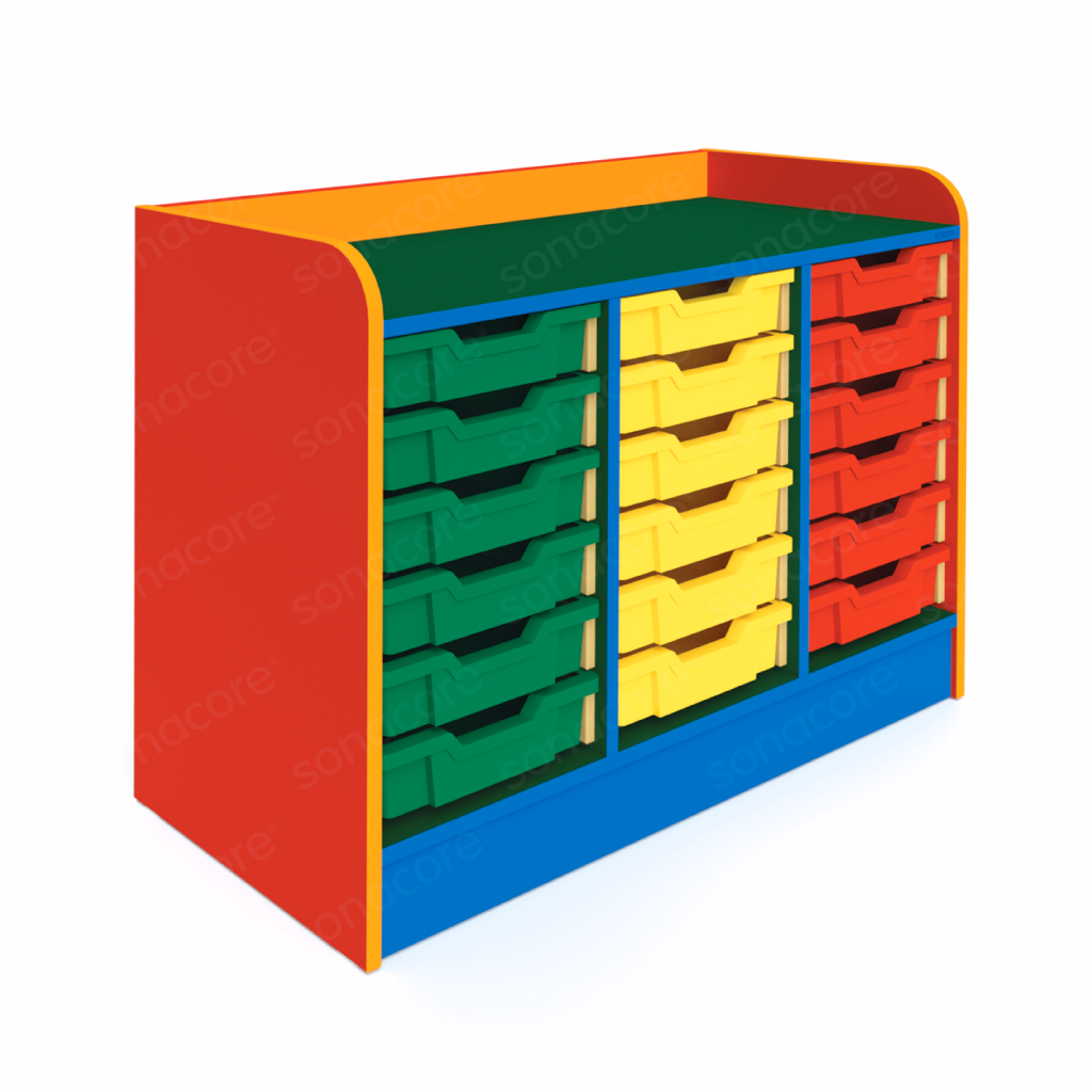 Tray Unit - 6x3 - Colour Burst - with 18 F1 Gratnells Trays