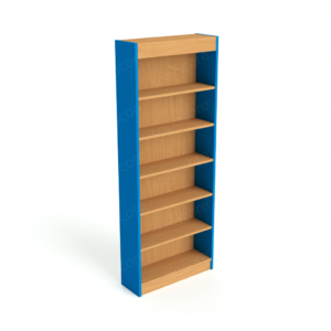 Library Bookshelf - Single Sided - 6 Level - Blue