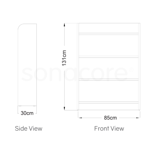 Library Bookshelf - Double Sided - 4 Level - Bav Beech Finish - Image 2