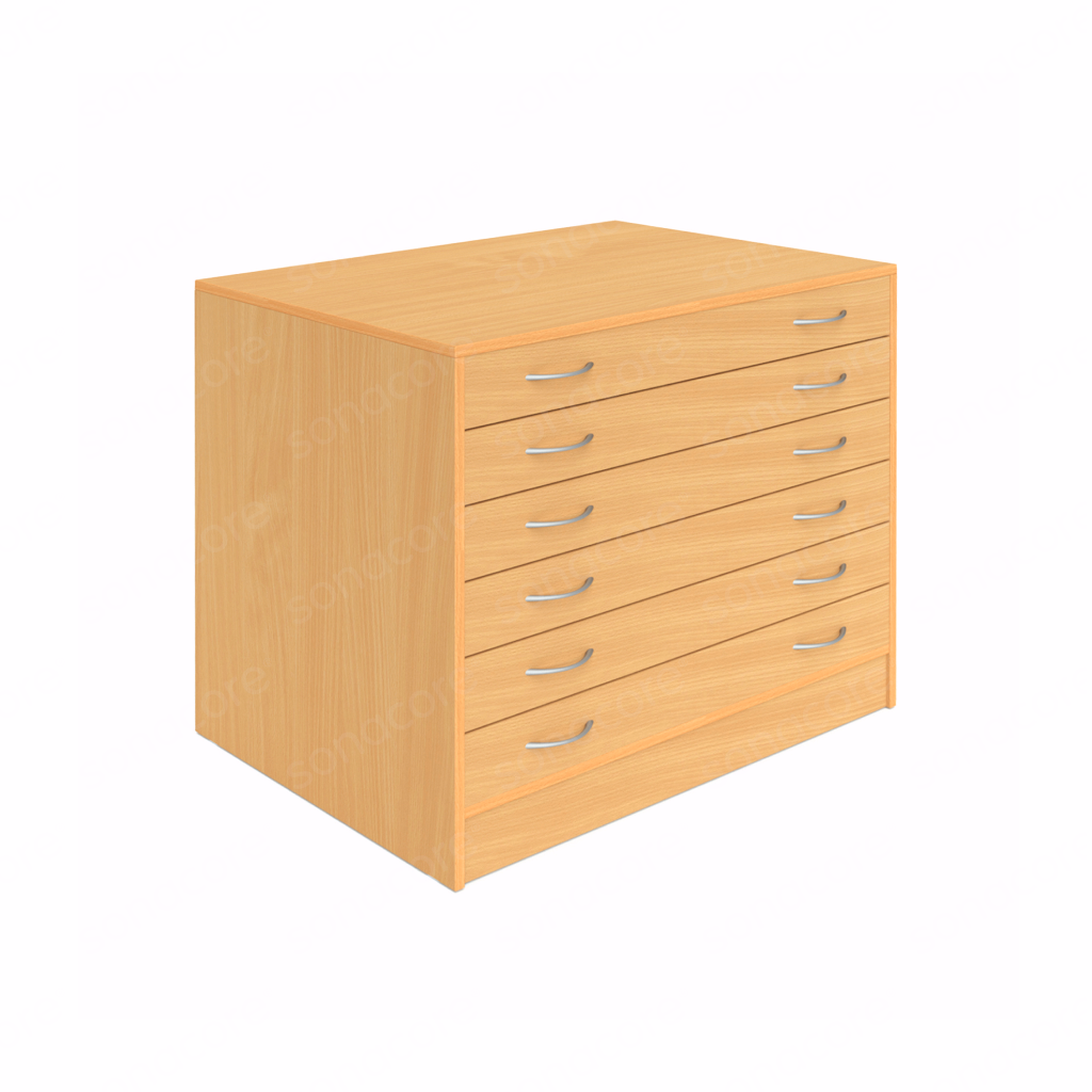 Art Sheet Storage with Drawers for A1 & B1 Sheets - Bav Beech Finish
